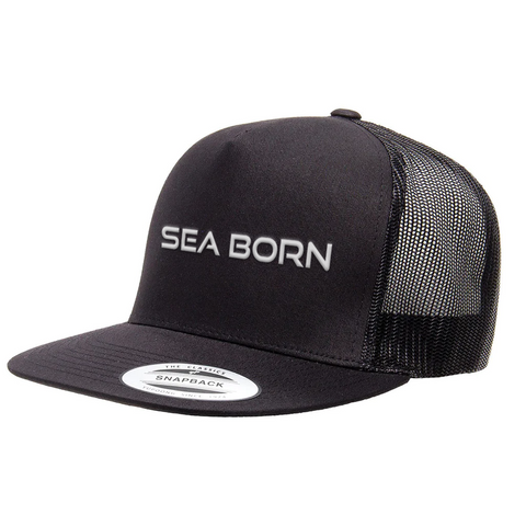 Sea Born - Black Snap Back Flat Bill
